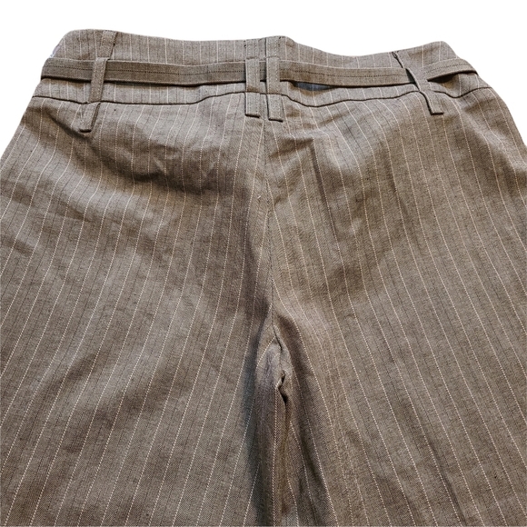 NEW Dynamite brown belted plaid gaucho capri pants - Picture 6 of 8